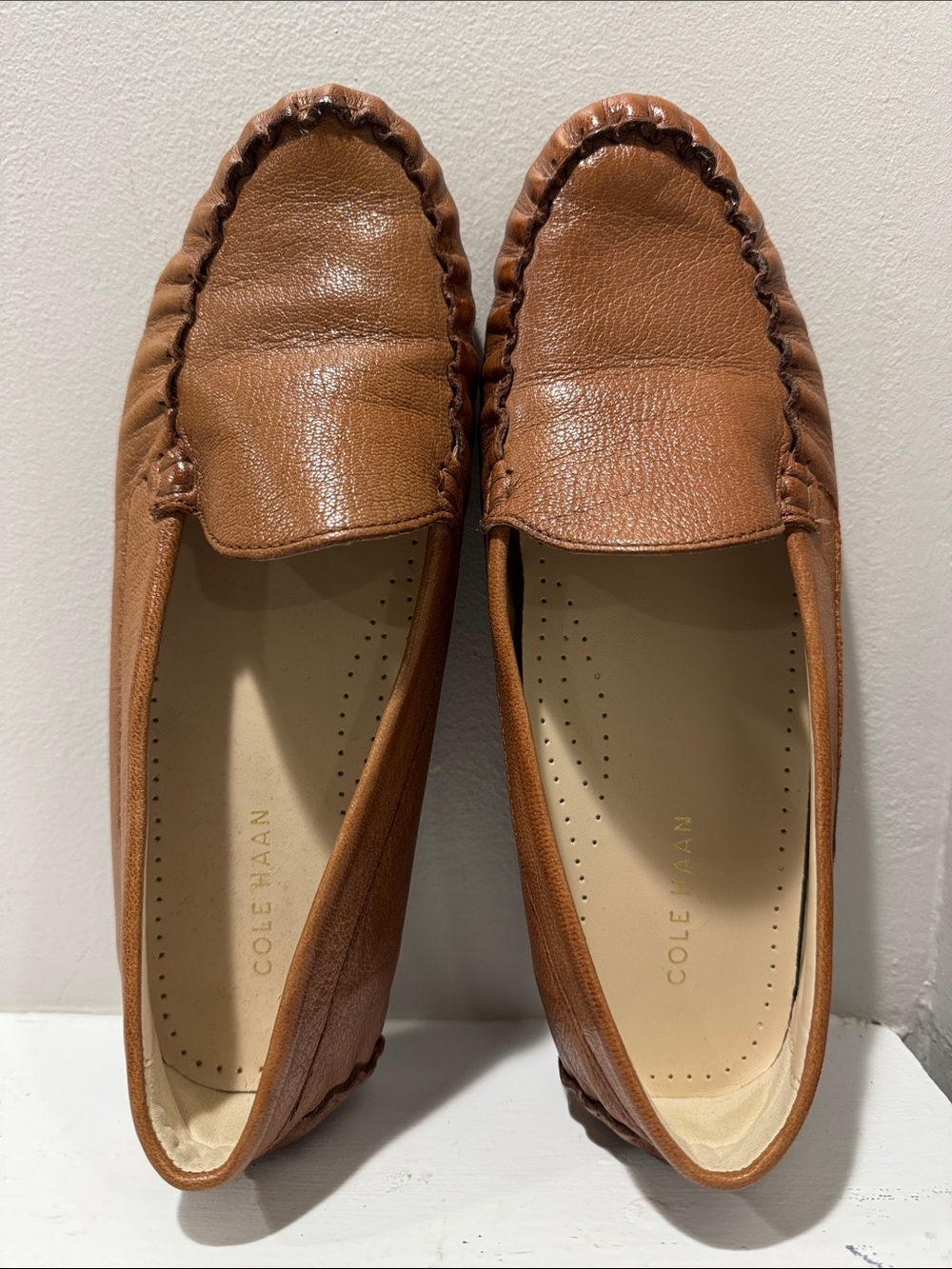 Cole Haan Tan Leather Moccasin Slip-On Loafers - Picture 2 of 4
